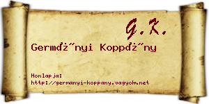 Germányi Koppány névjegykártya